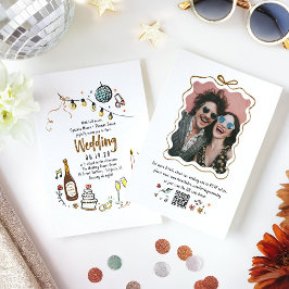 手書きドードルファンキーズ&結婚詳細写真 招待状