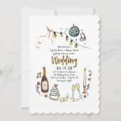 手書きドードルファンキーズ&結婚詳細写真 招待状 (正面)