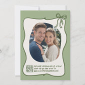 手書きドードルフレームボーセージ冬結婚QR 招待状 (裏面)