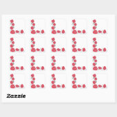 手書きドードルフローラポピーコーナー縁ど スクエアシール (シート)