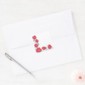 手書きドードルフローラポピーコーナー縁ど スクエアシール (封筒)