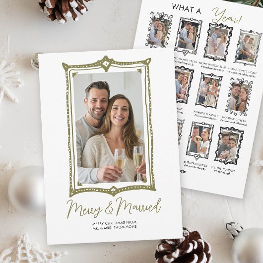 手書きドードルレビュー初めてのクリスマス 結婚した シーズンカード