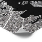 手書きニューヨーク市地図白黒 ポスター (角)