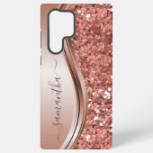 手書きネーム シルバーメタル 偽のグリッター SAMSUNG GALAXYケース (裏面)