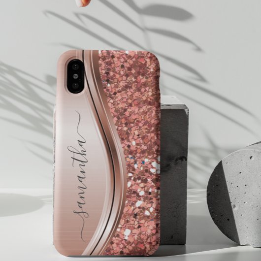 手書きネーム シルバーメタル 偽のグリッター SAMSUNG GALAXYケース