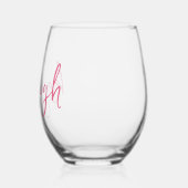 手書きネーム バチェロレッテ ウェディングパーティー ステムなしワイングラス (左)