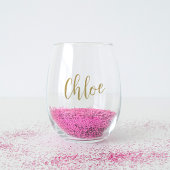 手書きネーム バチェロレッテ ブライダルパーティー ステムなしワイングラス