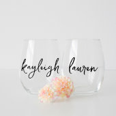 手書きネーム バチェロレッテ ブライダルパーティー ステムなしワイングラス