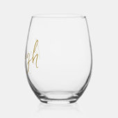 手書きネーム バチェロレッテ ブライダルパーティー ステムなしワイングラス (左)