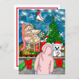 手書きノスタルジックなクリスマスウィンドウディスプレイ カード