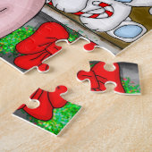 手書きノスタルジックなクリスマスウィンドウディスプレイ ジグソーパズル (側面)