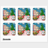 手書きノスタルジックなクリスマスウィンドウディスプレイ スクエアシール (シート)