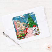 手書きノスタルジックなクリスマスウィンドウディスプレイ スクエアシール (封筒)