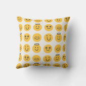 手書きハッピーエモジパターン クッション (裏面)