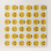 手書きハッピーエモジパターン ジグソーパズル (横)