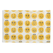 手書きハッピーエモジパターン 枕カバー (裏面)