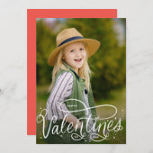 手書きハッピーバレンタインデーフォトホリデイ シーズンカード (正面/裏面)