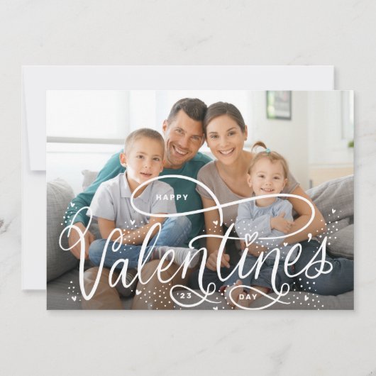 手書きハッピーバレンタインデー写真 シーズンカード (正面)