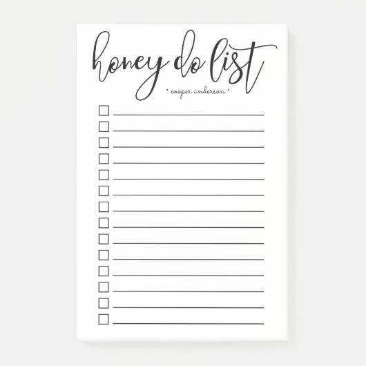 手書きハニードリストパーソナライズされた ポストイット (正面)