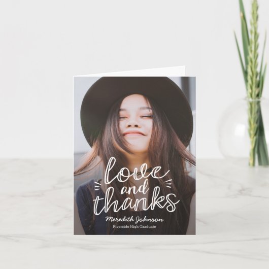 手書きハピネス編集可能カラーサンキューカード サンキューカード (正面)