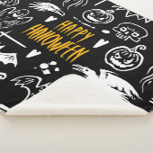 手書きハロウィーンのシンボル、ヴィンテージ収集。 シェルパブランケット (3/4)