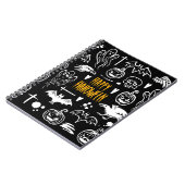 手書きハロウィーンのシンボル、ヴィンテージ収集。 ノートブック (左側)