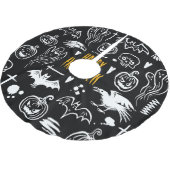 手書きハロウィーンのシンボル、ヴィンテージ収集。 ブラッシュドポリエステルツリースカート (アングル)