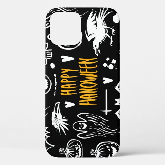 手書きハロウィーンのシンボル、ヴィンテージ収集。 Case-Mate iPhoneケース (裏面)