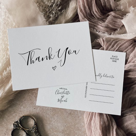 手書きハートありがとう ポストカード