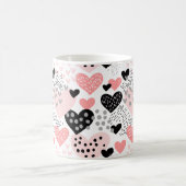 手書きハートとドットパターンID471 コーヒーマグカップ (中央)