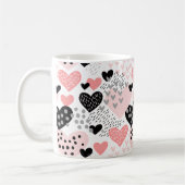 手書きハートとドットパターンID471 コーヒーマグカップ (左)