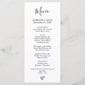 手書きハートディナーメニューカード メニュー (正面)