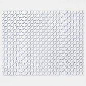 手書きハートデザイン濃い青（白） フリースブランケット (正面(横))