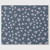 手書きハートパターンデザイン ラッピングペーパー (フラット)