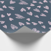 手書きハートパターンデザイン ラッピングペーパー (角)