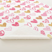 手書きハートパターンID470 シェルパブランケット (3/4)