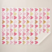 手書きハートパターンID470 シェルパブランケット (正面(横))