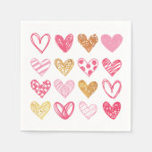 手書きハートパターンID470 スタンダードカクテルナプキン (正面)