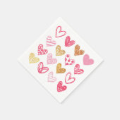 手書きハートパターンID470 スタンダードカクテルナプキン (角)