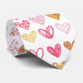手書きハートパターンID470 ネクタイ (ロール)