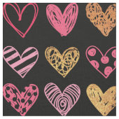 手書きハートパターンID470 ファブリック (クローズアップ)