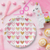 手書きハートパターンID470 ペーパープレート (パーティー)