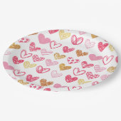 手書きハートパターンID470 ペーパープレート (アングル)