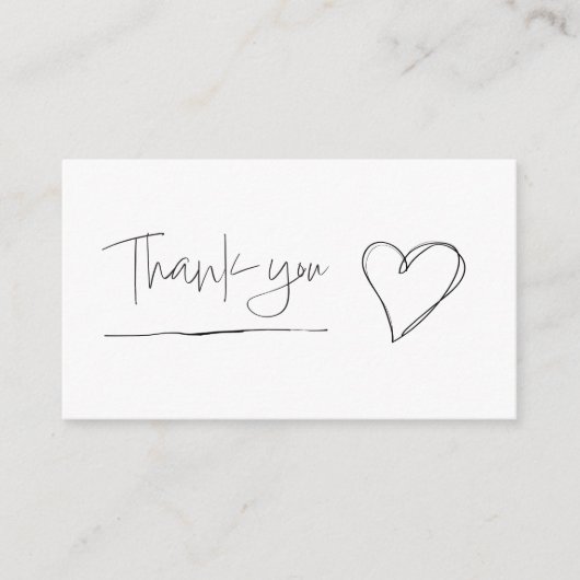 手書きハート感謝していエンクロージャカード エンクロージャーカード (正面)