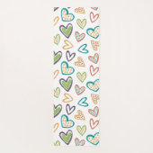 手書きハート数々のカラートレンディーモノグラム ヨガマット (裏面)