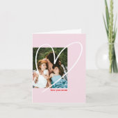 手書きハート母の日の写真カード カード (正面)
