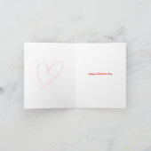 手書きハート母の日の写真カード カード (内部)