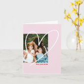 手書きハート母の日の写真カード カード (黄色い花)