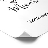 手書きハート結婚の歓迎サイン ポスター (角)