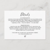 手書きハート結婚の詳細挿入カード エンクロージャーカード (正面)